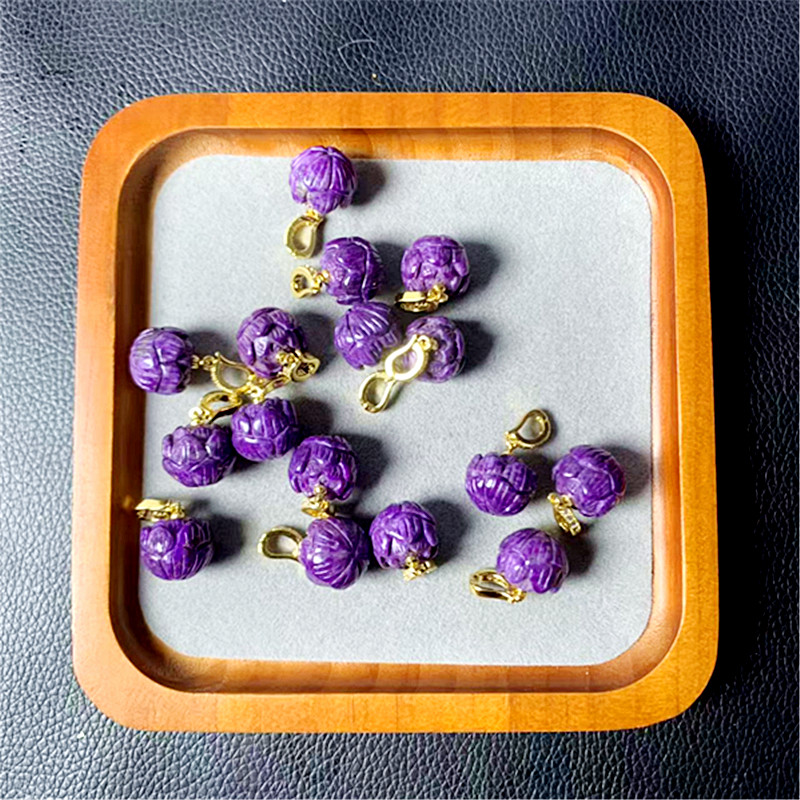 南非料丝绒紫莲花吊坠配链s524多样性发一