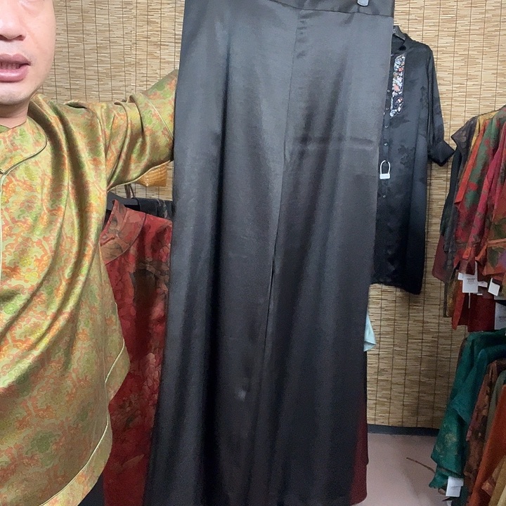 月***亮香云纱镜面阔腿裤XL