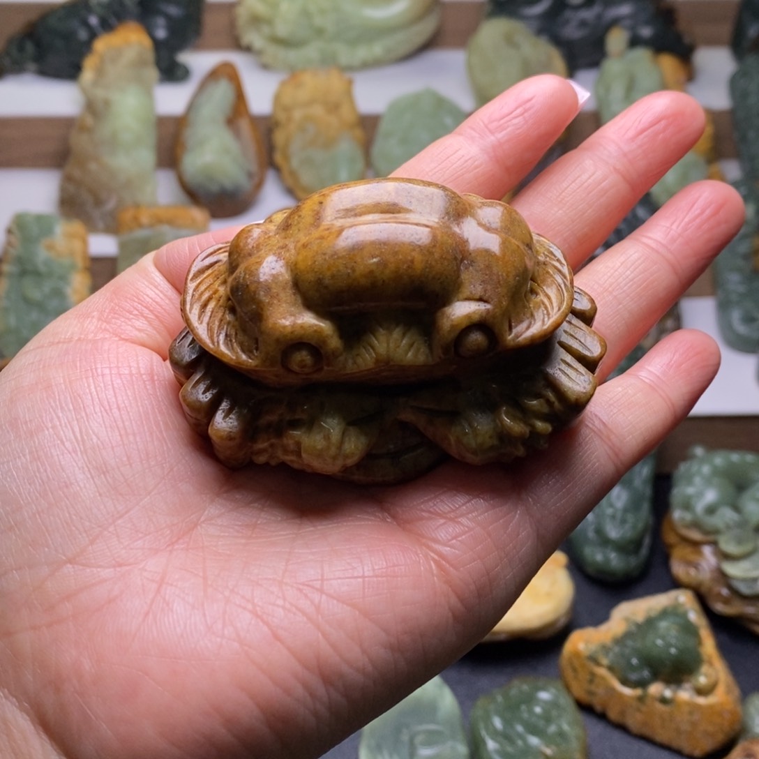 岫岩河磨玉（透闪石质玉）手把未镶嵌
