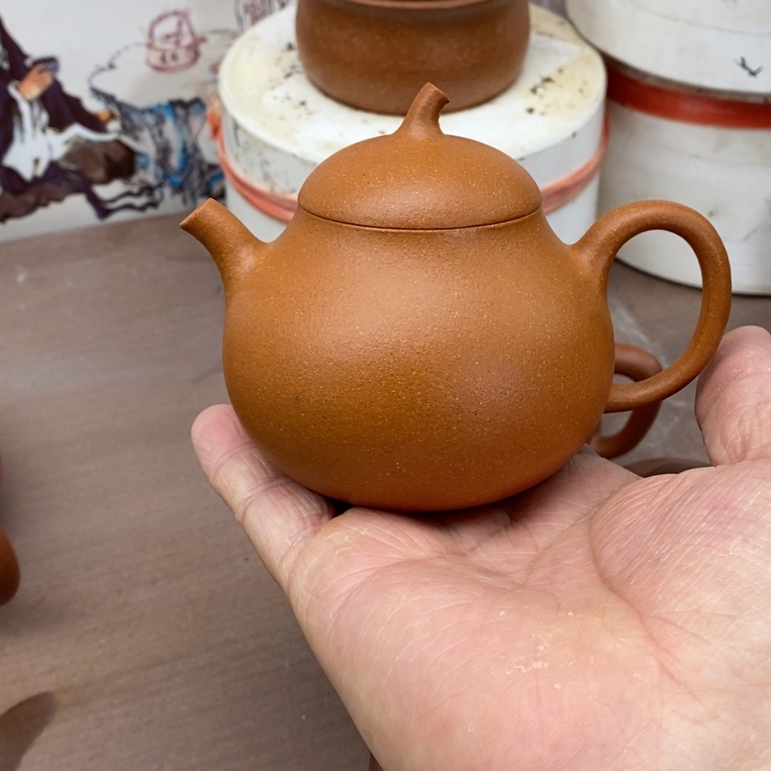 紫砂茶壶白*紫砂壶茄瓜