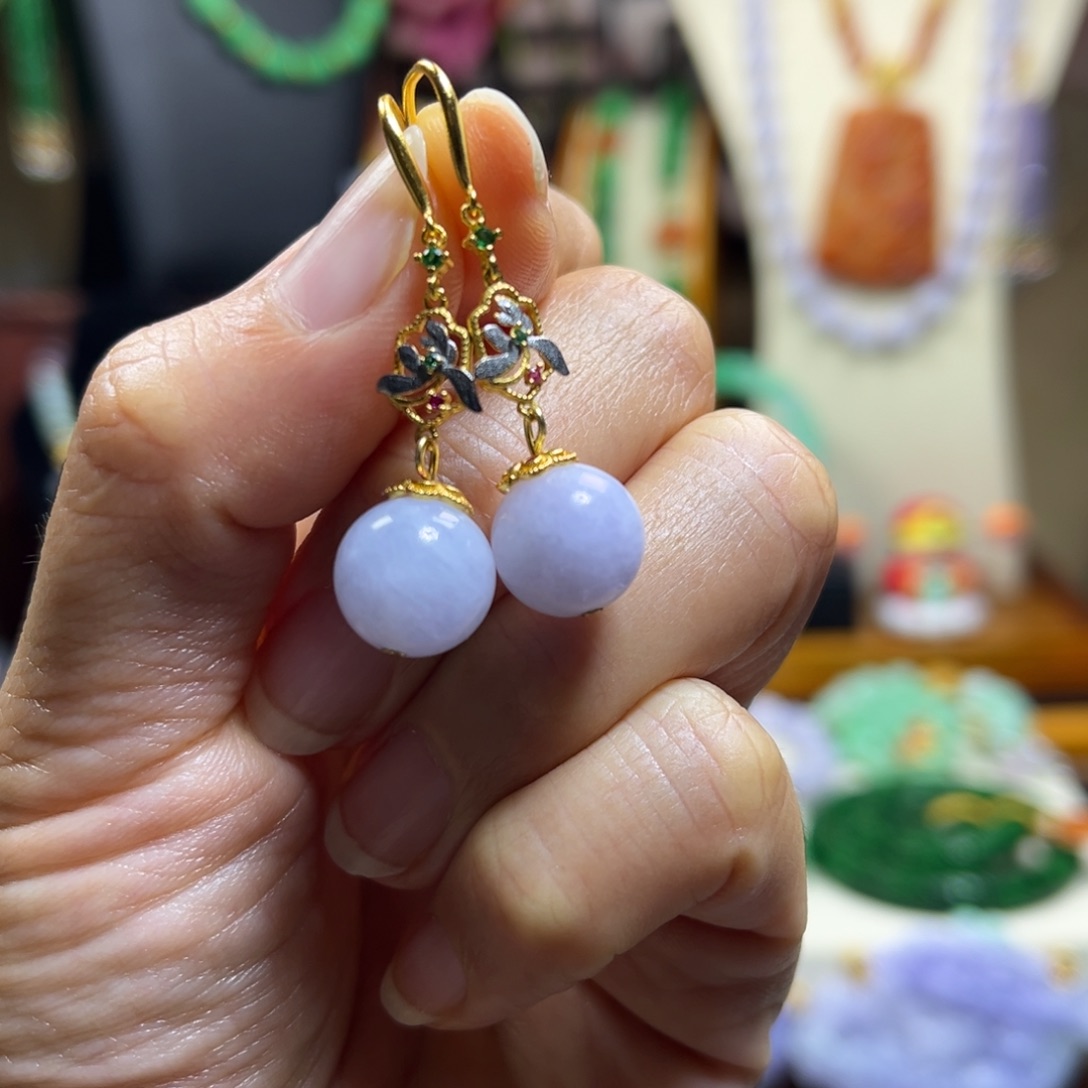 翡翠未镶嵌颈饰天然翡翠耳饰