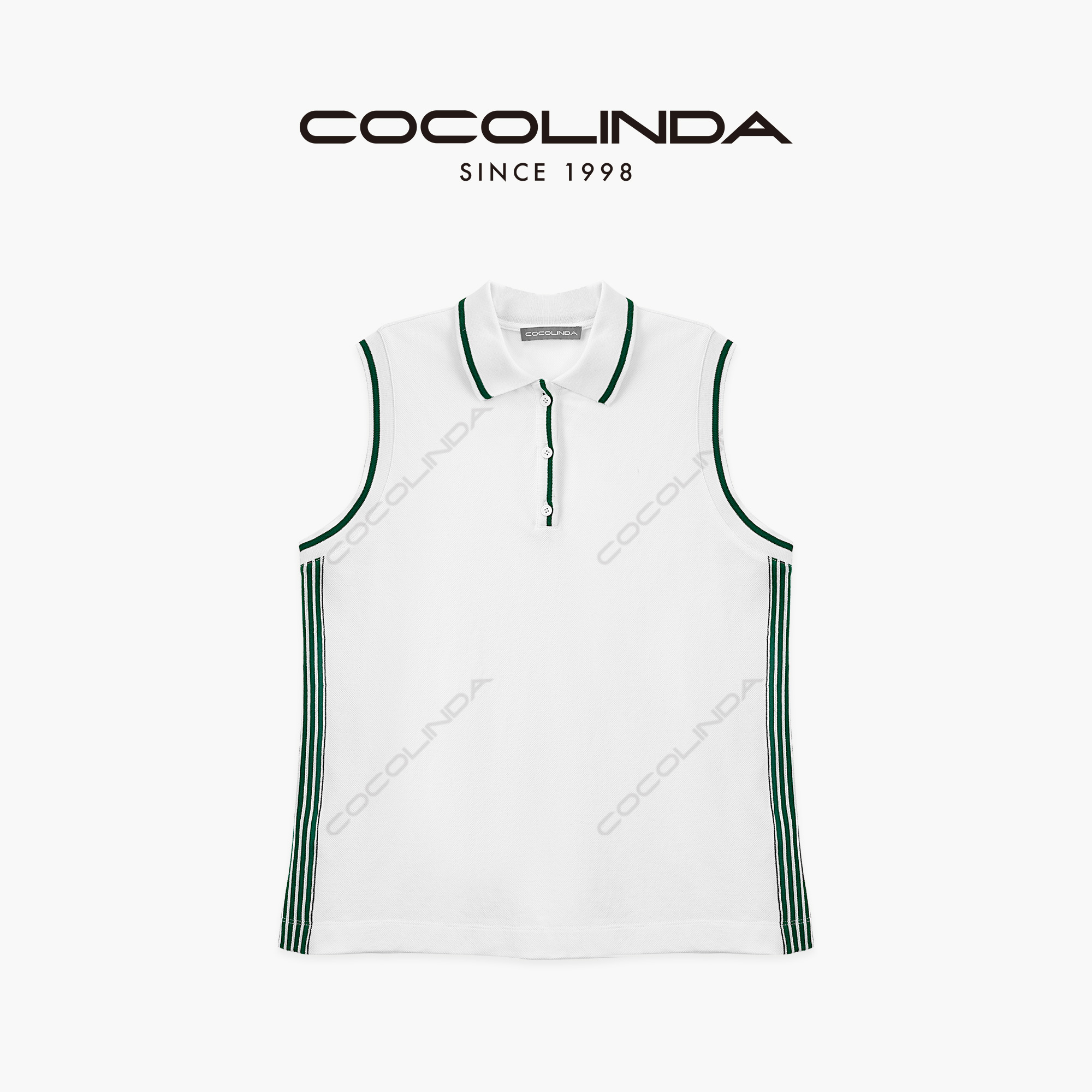 COCOLINDA | 高尔夫系列棉质老钱风POLO运动拼色坎袖T恤T3634