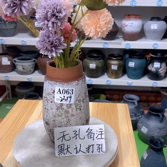 红陶手工制作工艺花盆