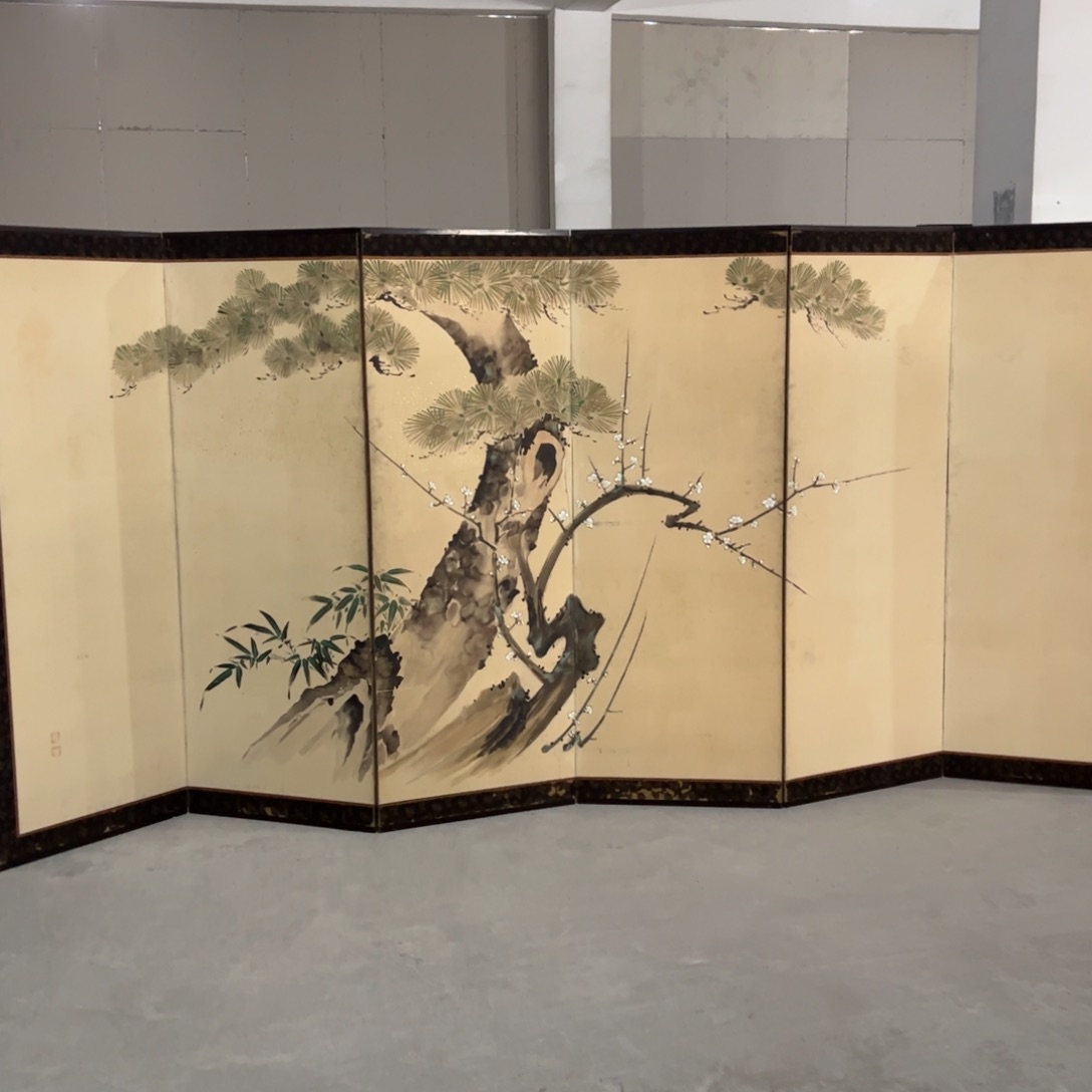 绘画屏风框画茶空间设计