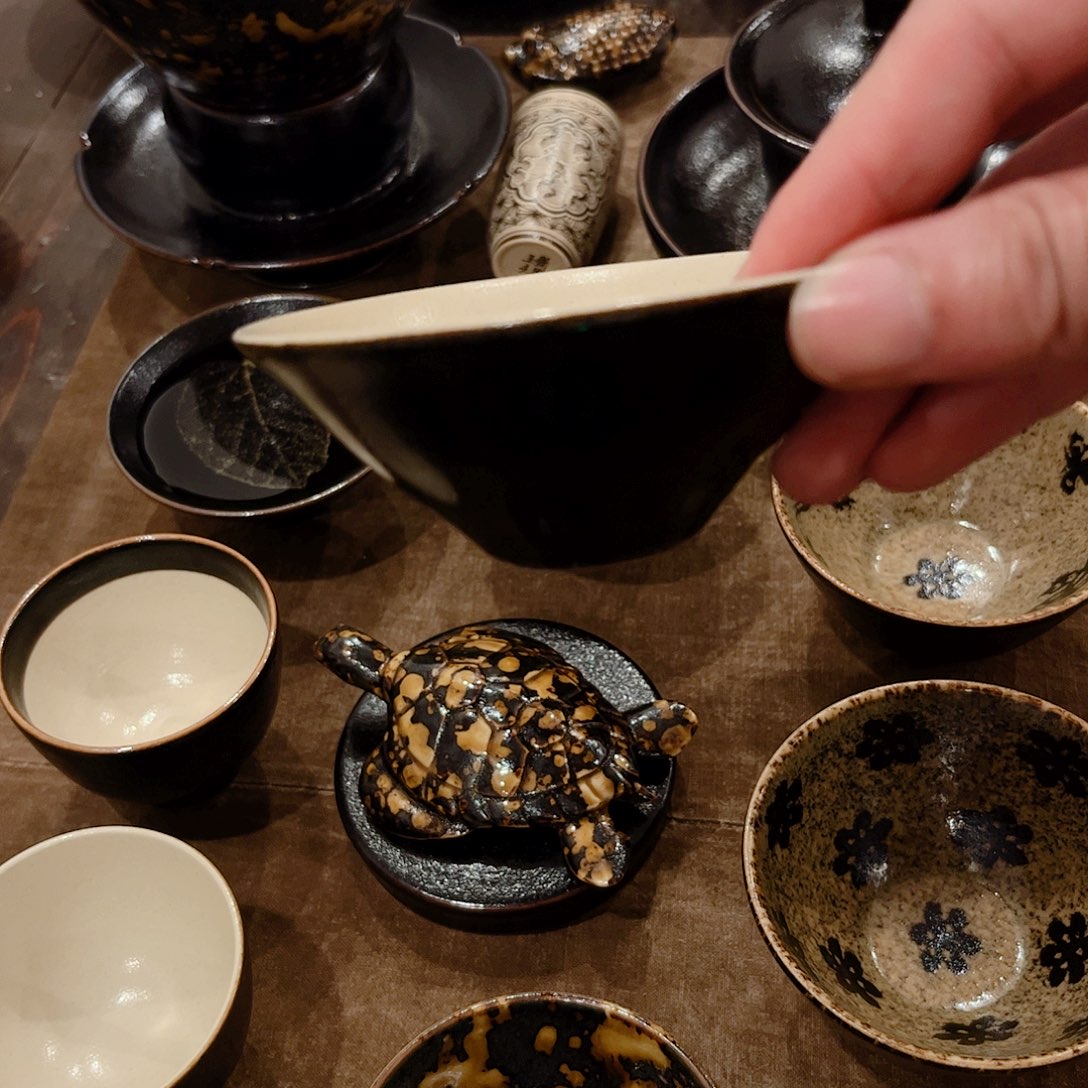 茶盏吉州窑柴窑放漏杯