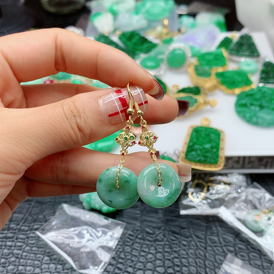 【闪购商品】翡翠耳饰银S925镶嵌，