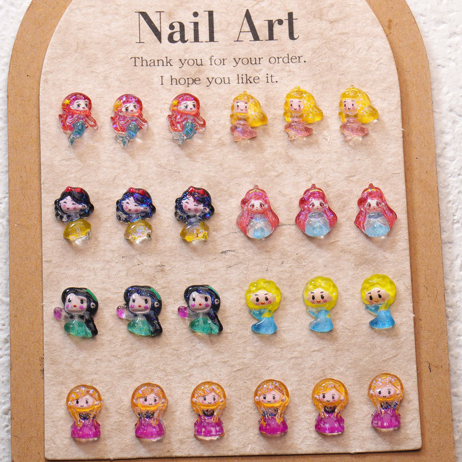 新款爱莎公主卡通美甲饰品可爱女孩美人鱼指甲配饰钻发夹diy配件