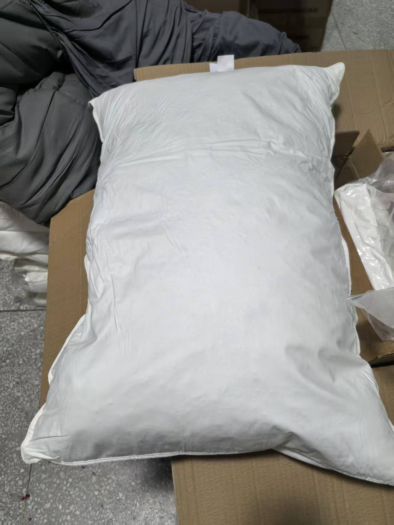 《厚广家》3楼50×76白色全棉高支棉95%鹅毛枕 发1张2.4斤