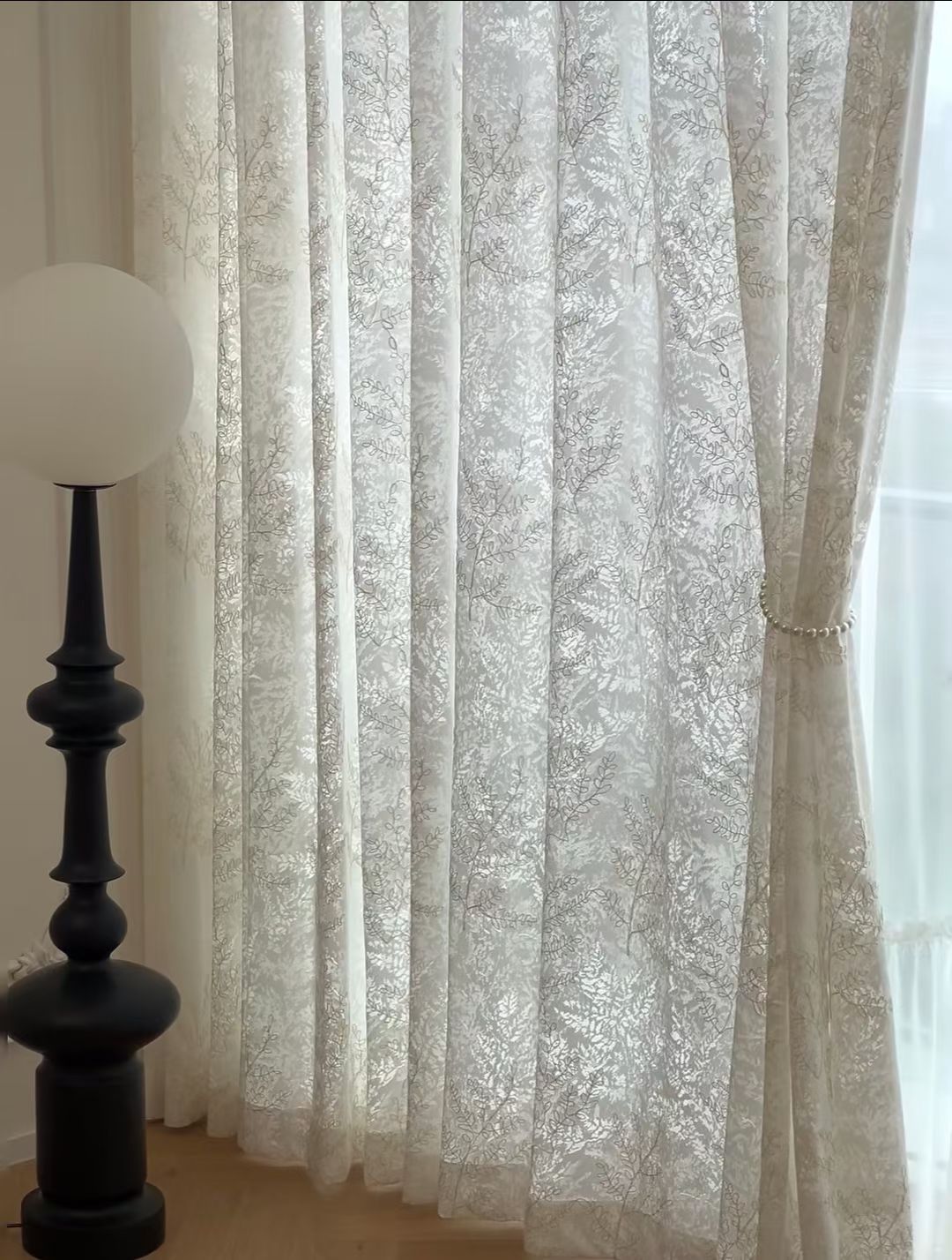 法式浪漫金丝盘绣唯美光影纱帘