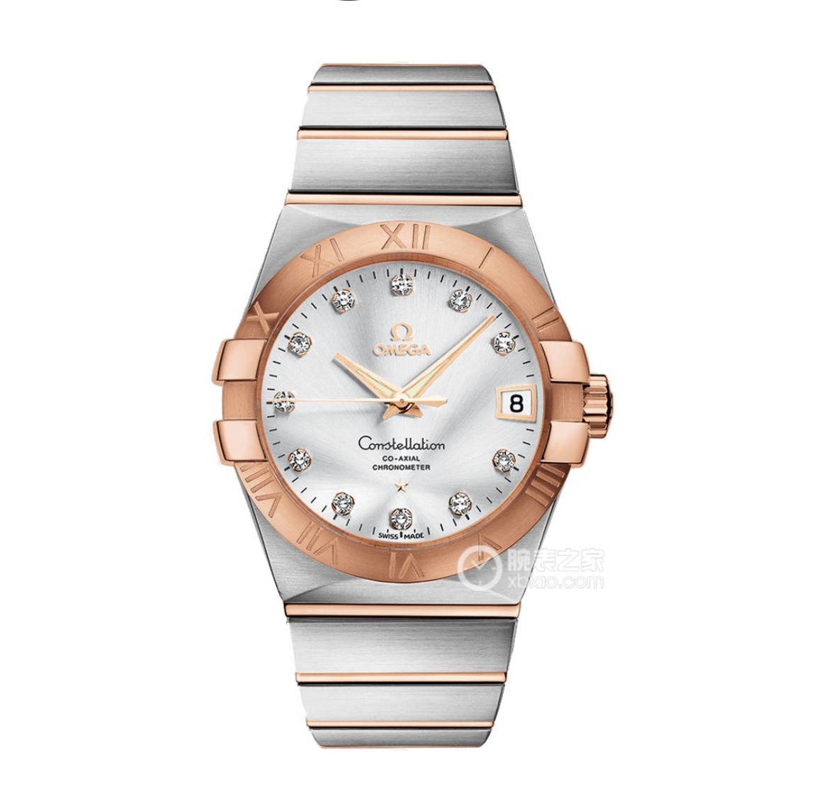 99新 Omega/欧米茄 星座/38m/玫瑰金钻石机械男款/原78500/全套