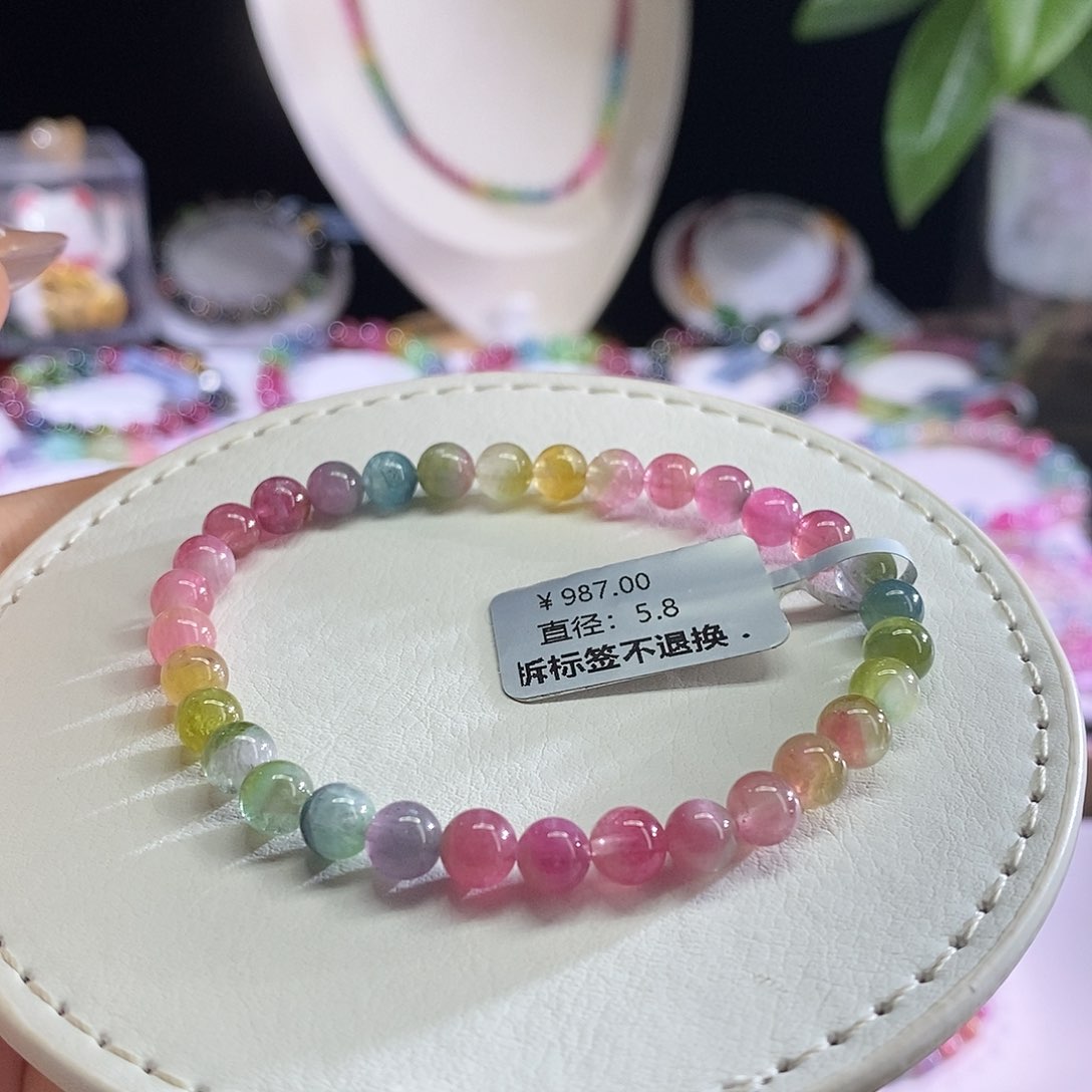 未镶嵌手链碧玺西瓜