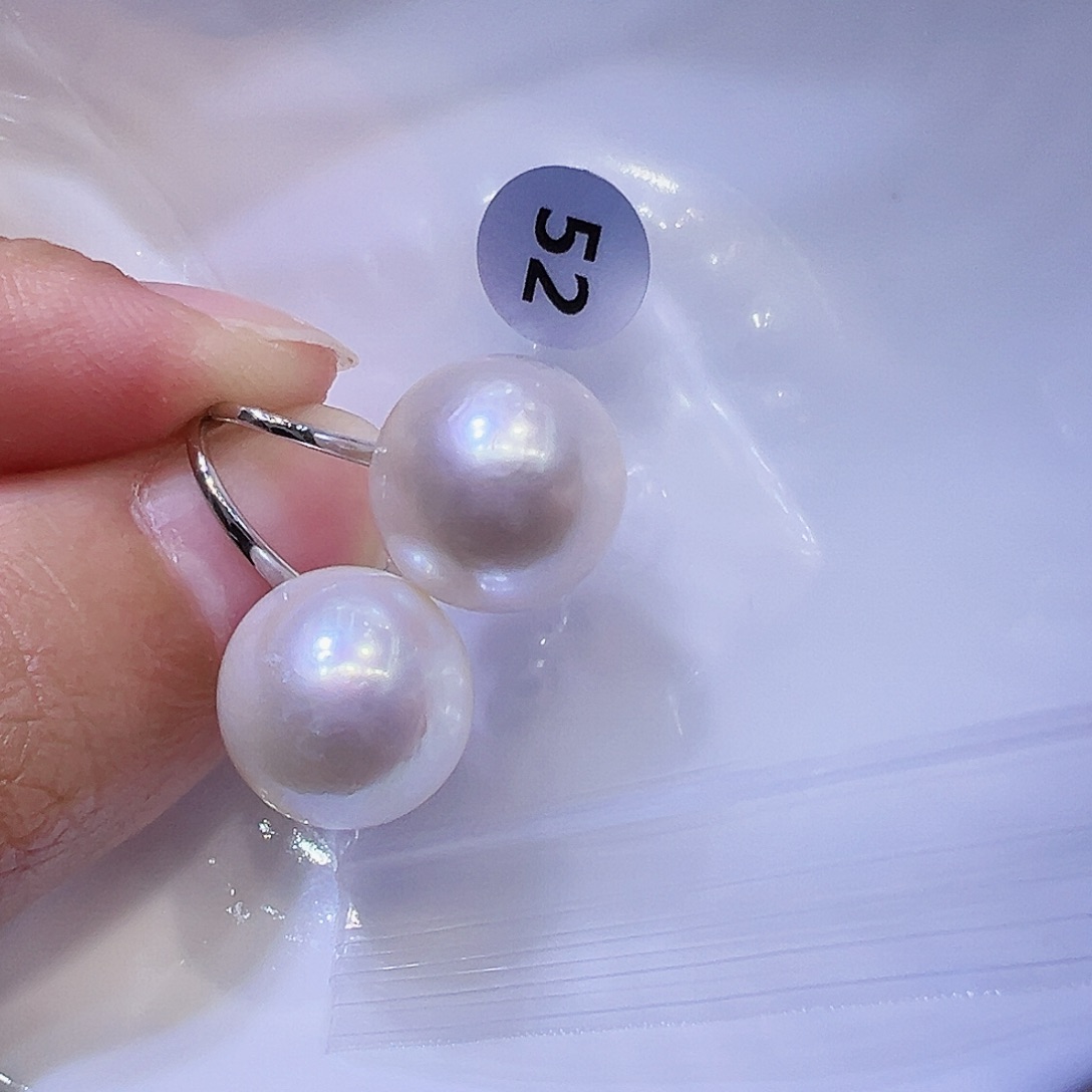 银S925镶嵌淡水珍珠耳饰