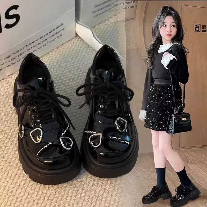 乐福鞋女童2025新款爆款鞋子中大童儿小皮鞋公主黑色女童小皮鞋