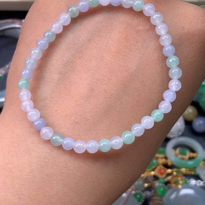 翡翠未镶嵌手链卡4.5