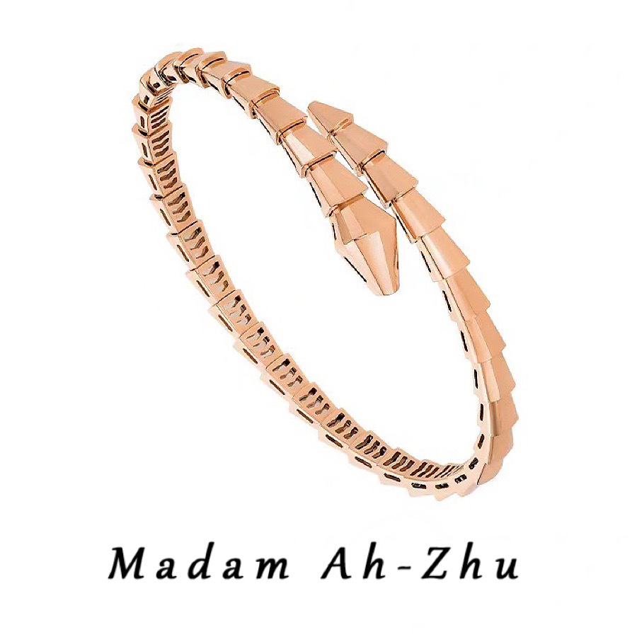 合金合成锆石手镯 新款 光面CNC蛇形高定高奢高版本手镯