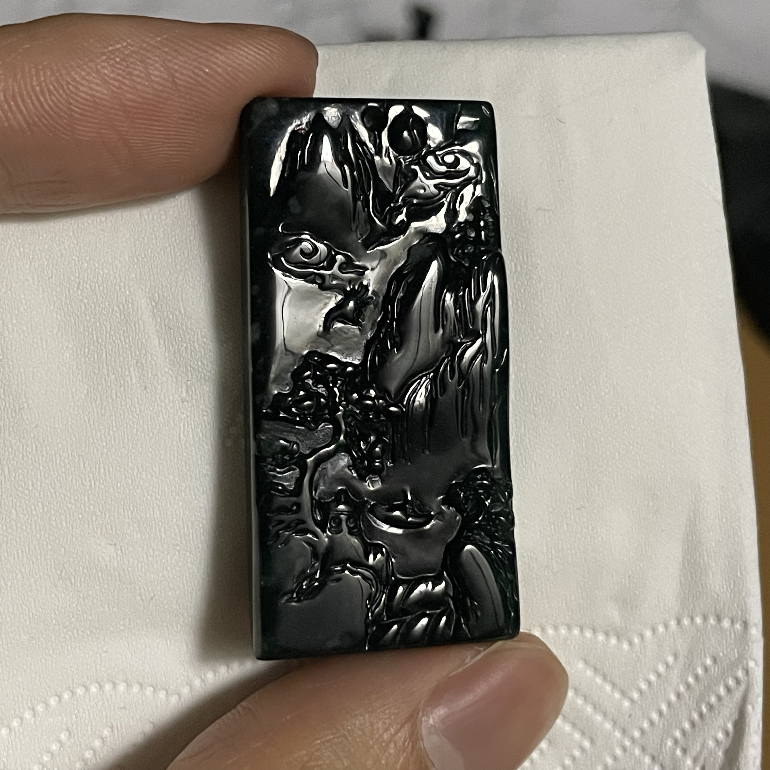 天然翡翠a货 山水牌h21