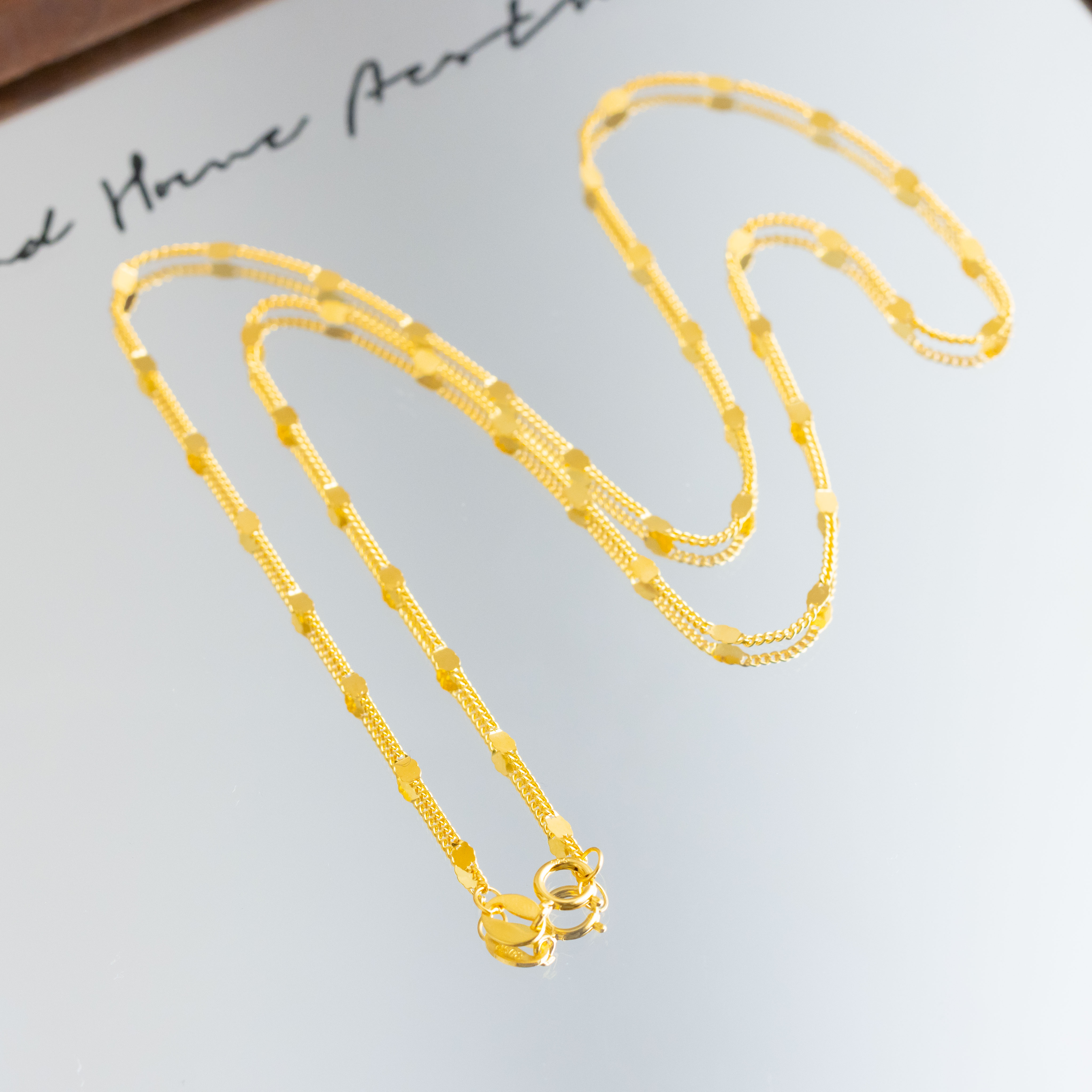 链子925银 S925银侧身间片百搭链18寸