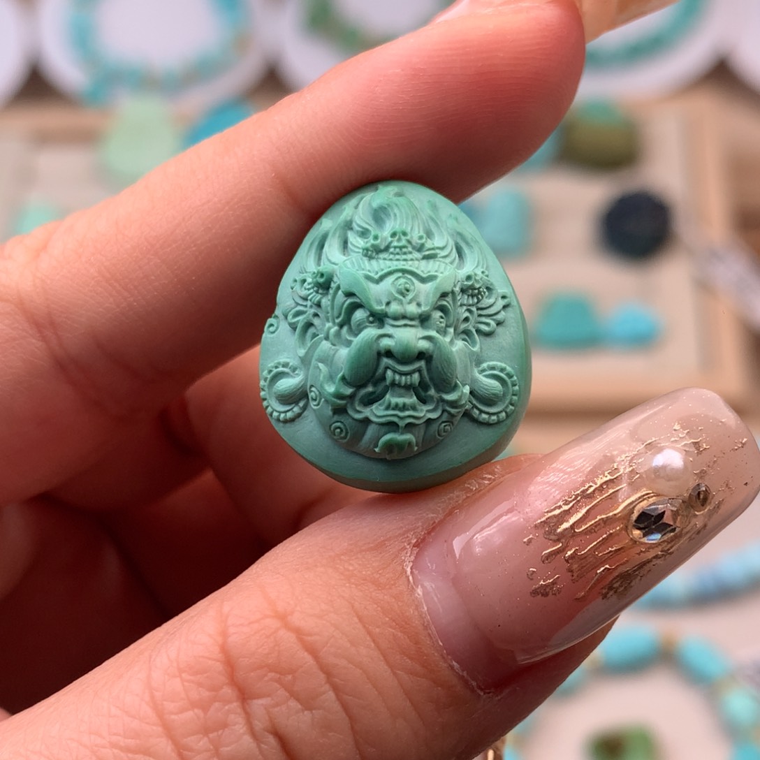 绿松石珠宝奇石未镶嵌大黑天
