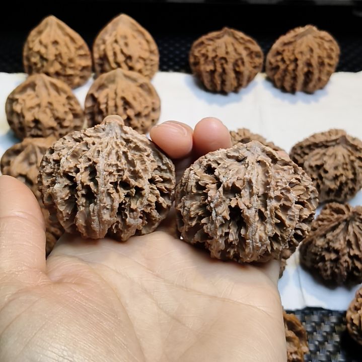 一***霁桃核吊坠损坏，打了底，盘完魂的不退不换