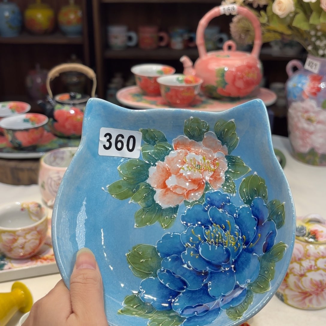 景德镇手绘高温釉下彩陶瓷茶具