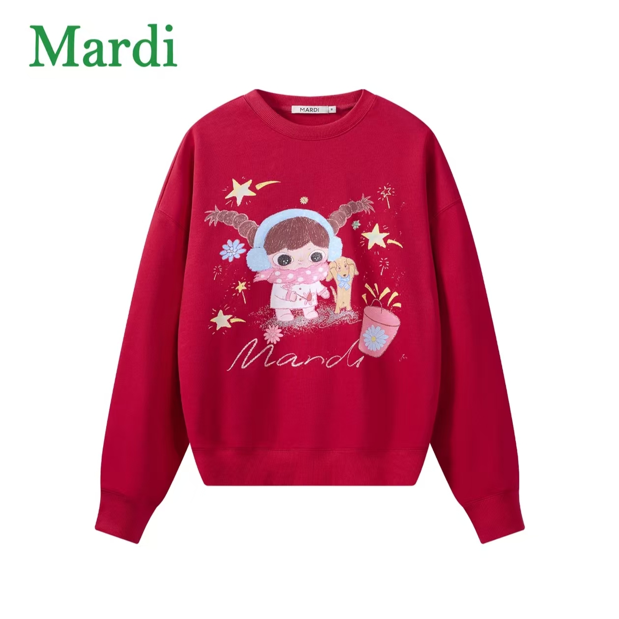 Mardi红色ins风女士长袖圆领卫衣休闲长袖26春季新款MWY2612648