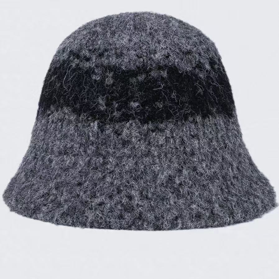 （晕染针织帽）秋冬复古保暖毛线帽渔夫帽