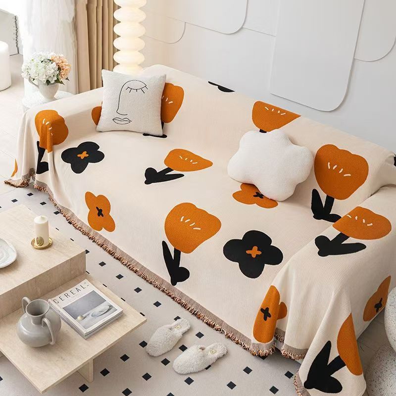 2025年新款好物蘑菇花加厚加密防滑防尘全盖沙发盖巾