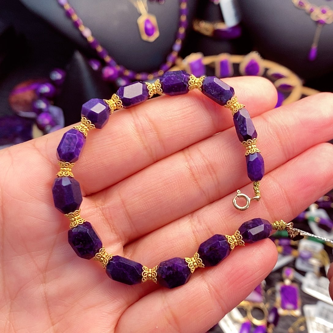 苏纪石（舒俱来）手链18K金镶嵌