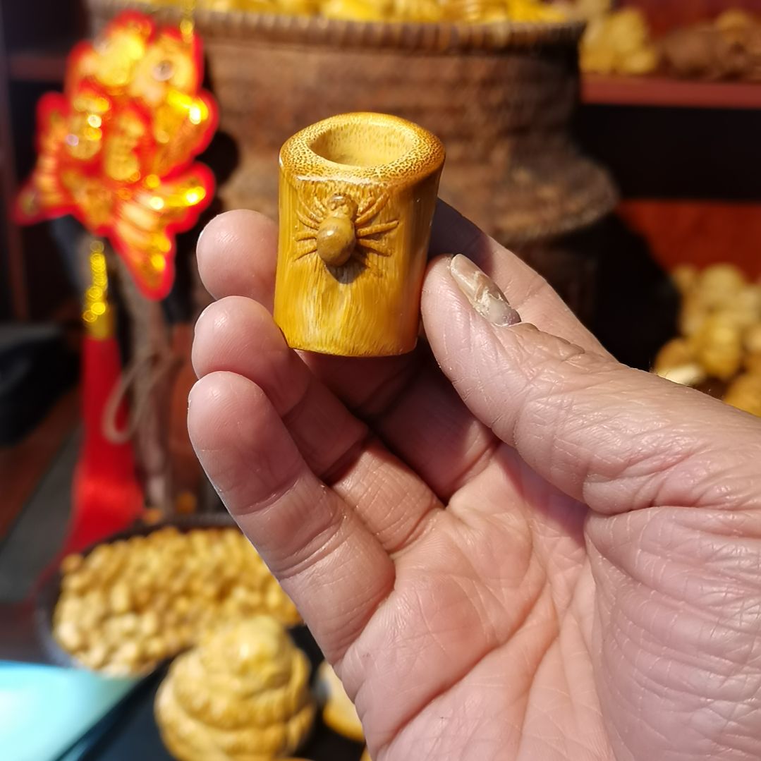 竹竹雕把件金蟾摆件配饰