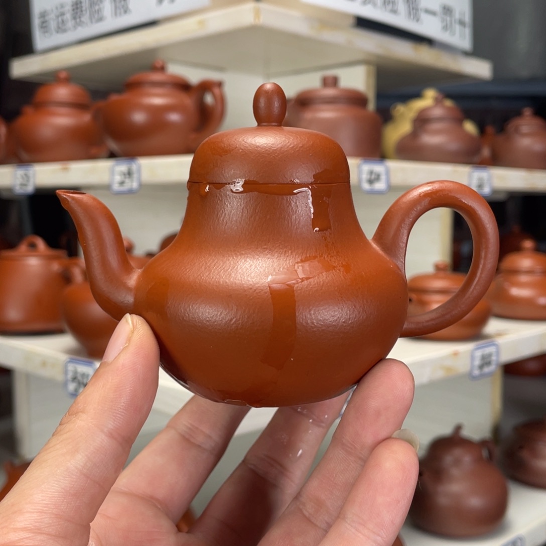 茶壶紫砂赵庄朱泥全手工130毫升