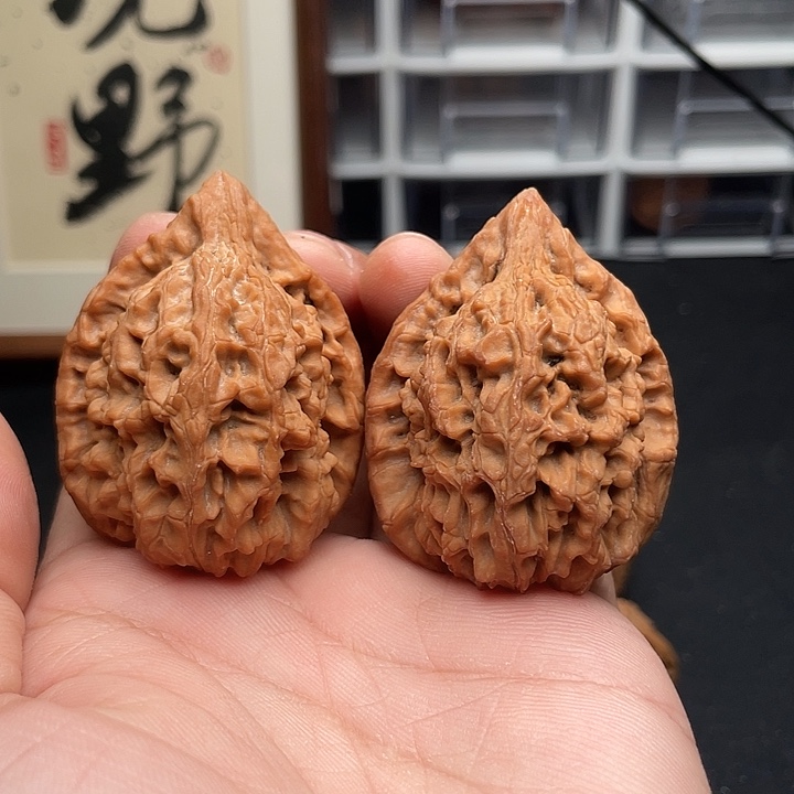 把件文玩核桃野生九凤鸡心42头货