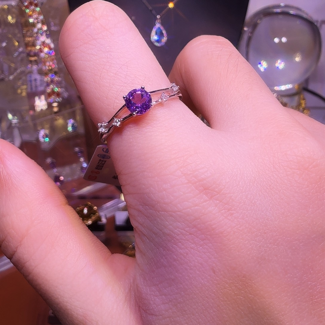 紫晶银S925镶嵌戒指