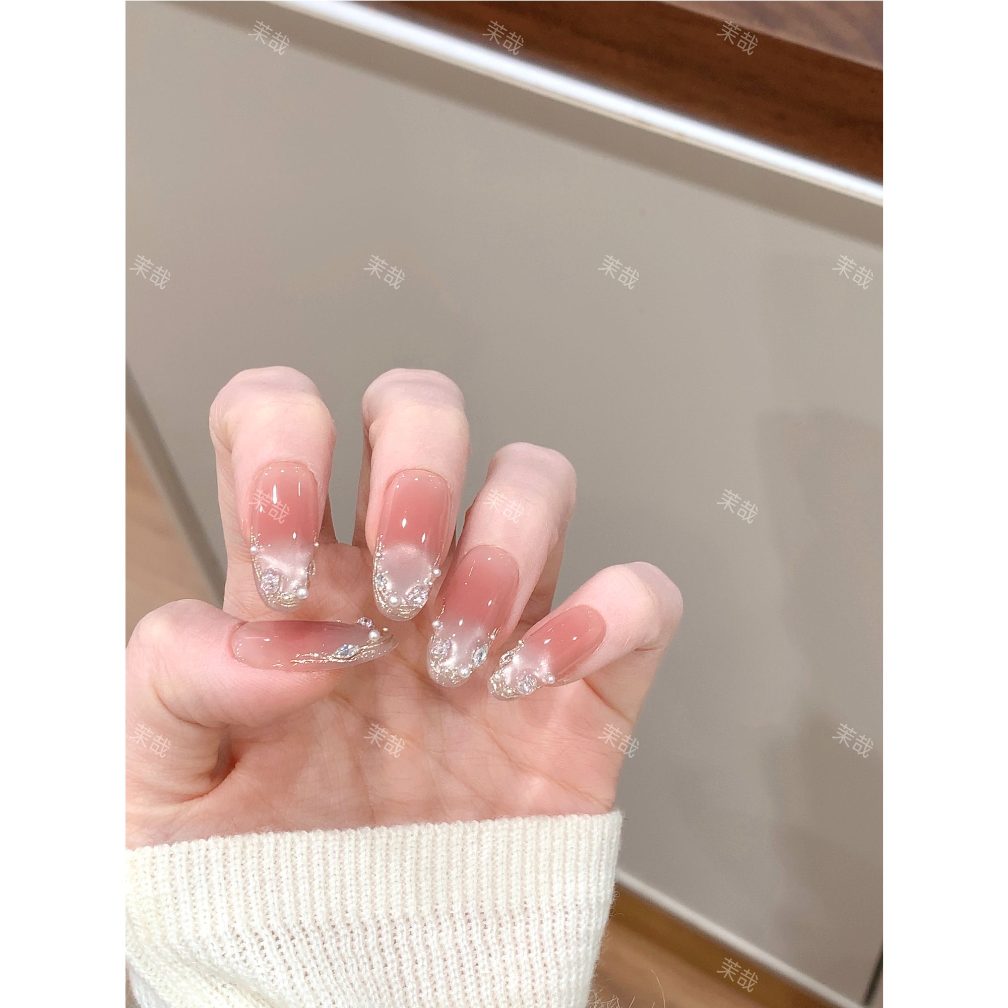 茉哉W现货【告白时刻】纯手工定制美甲拆卸穿戴甲A5251