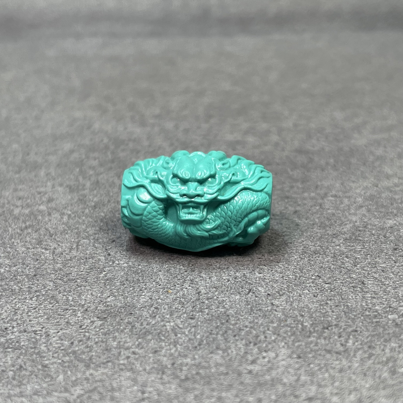 4012 手工雕刻走色蒙松盘龙柱背云顶珠星月菩提手持文玩