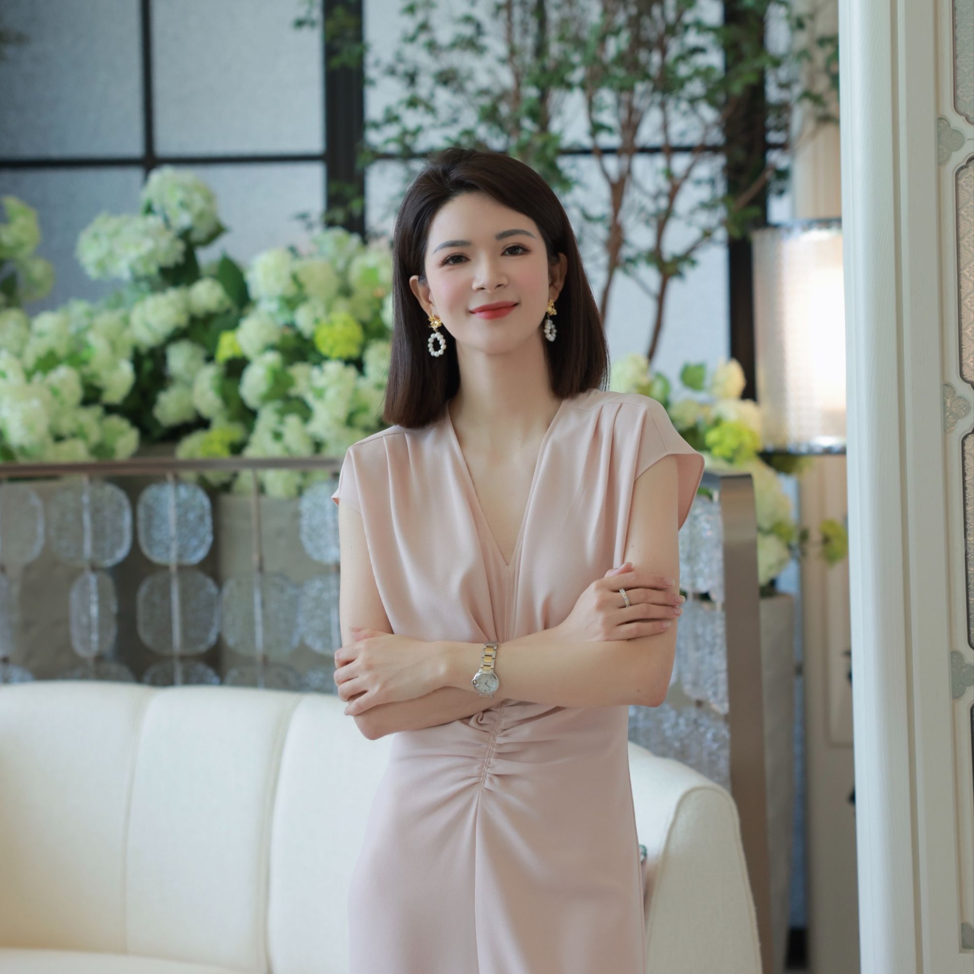ANGELIAORIGINAL粉黛佳人 醋酸茶歇法式褶皱高级感连衣裙#368