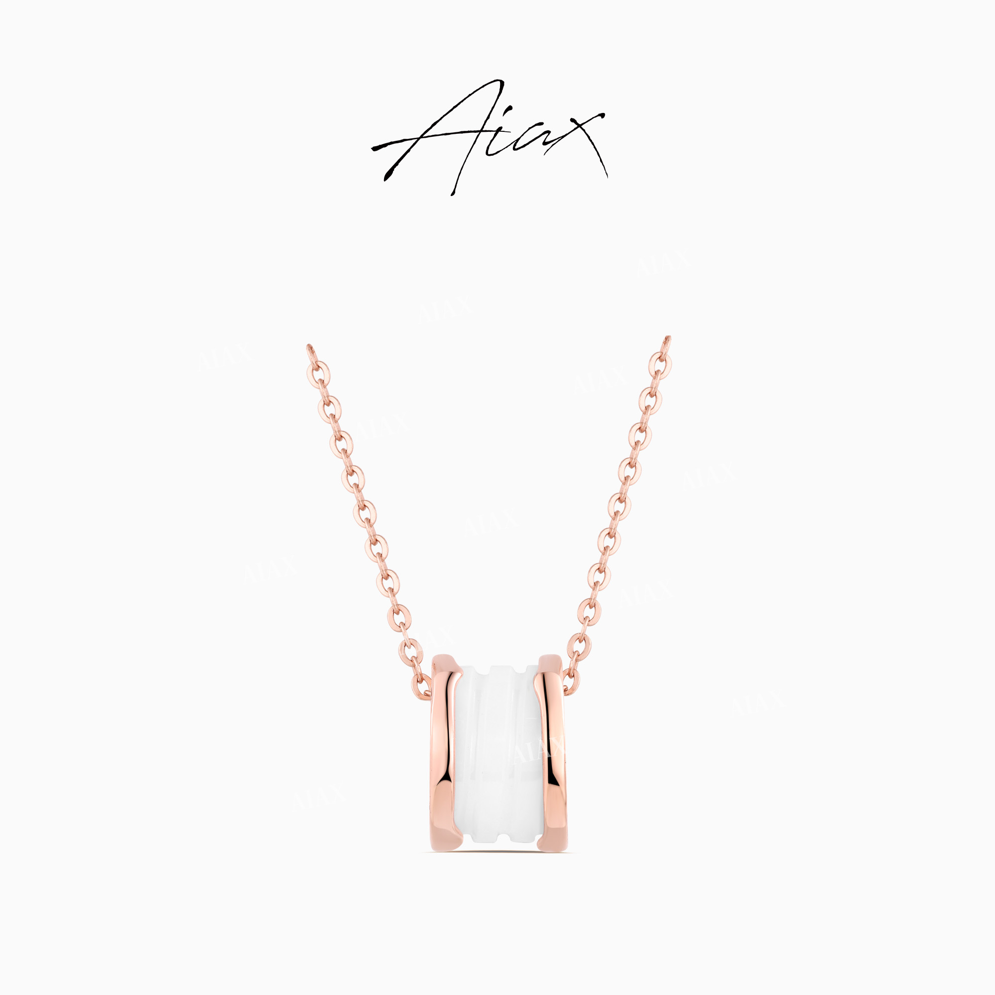 坠链均925银陶瓷  轻奢气质陶瓷经典休闲百搭小蛮腰项链TSJ9308