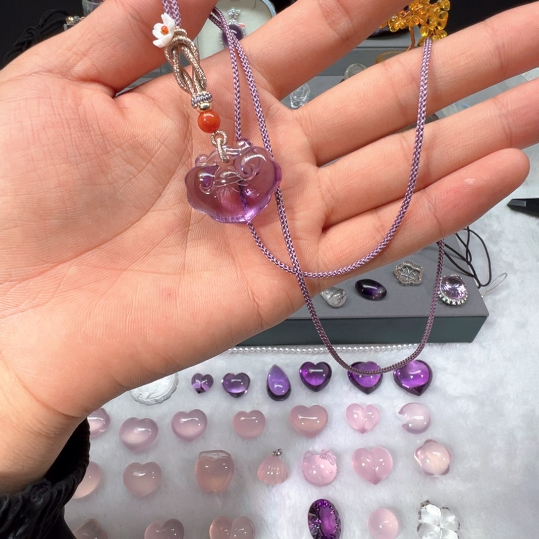 水晶眼镜未镶嵌M*m紫水晶锁