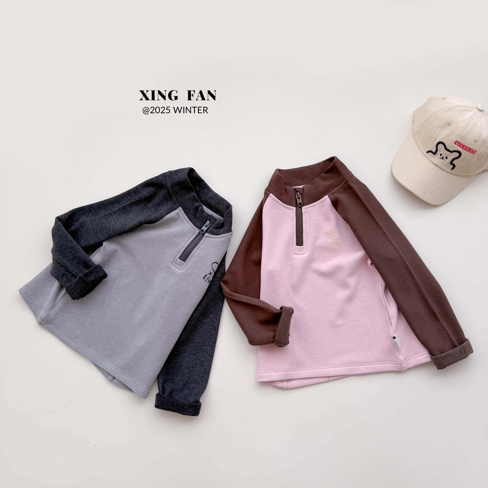 【现货】星范童装2025年冬装女童加绒加厚韩版拼色卫衣254-XF-54054