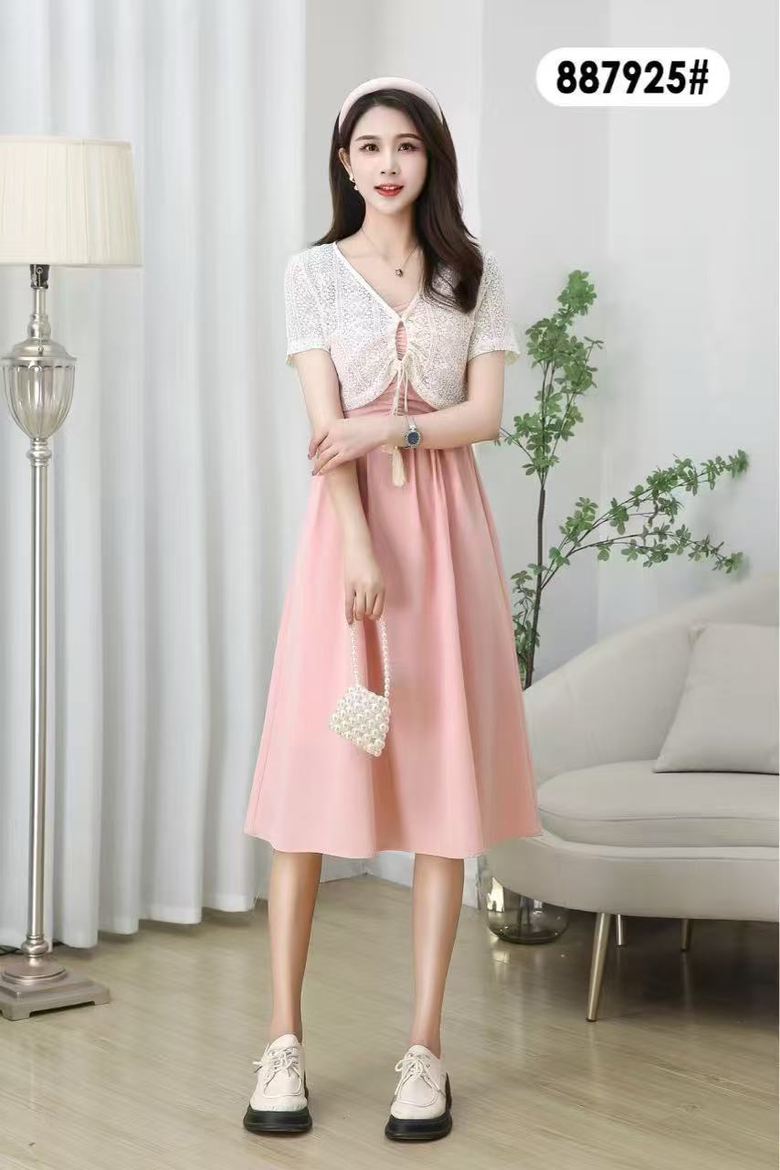 【编码806】真两件夏季休闲显瘦法式气质小香风设计师款连衣裙