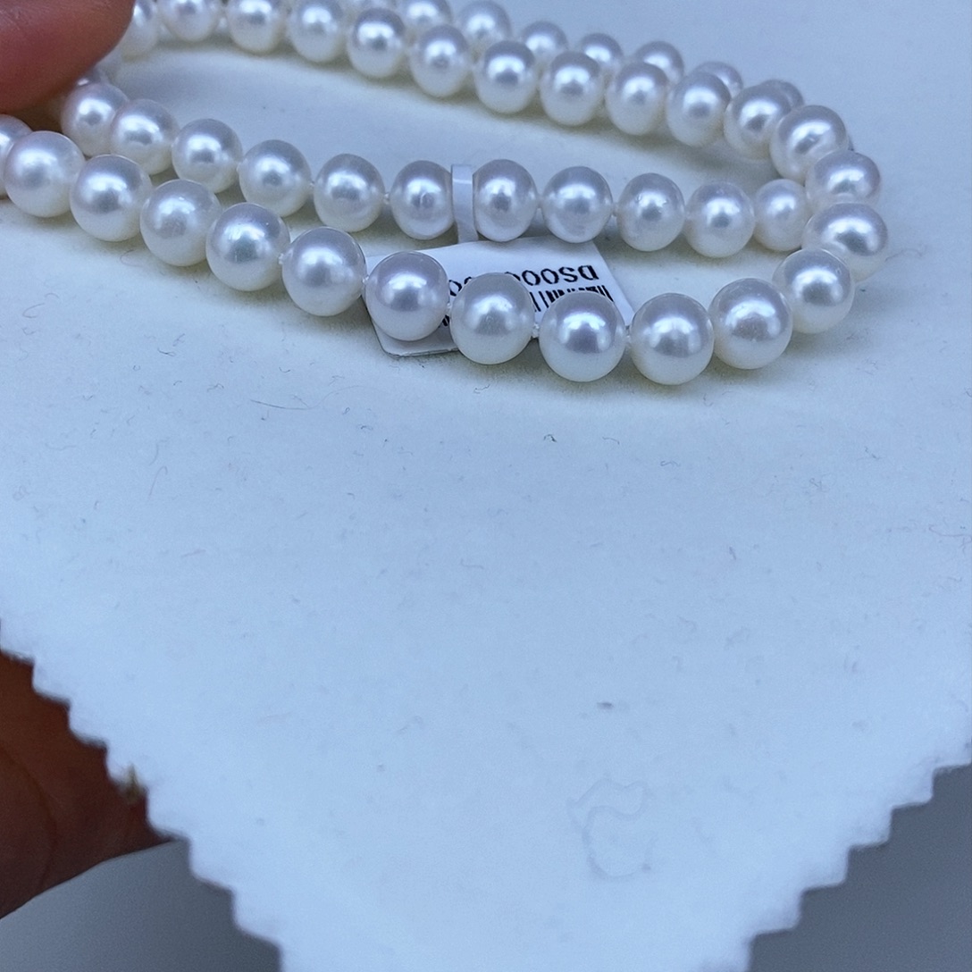 淡水珍珠颈饰银S925镶嵌➕7.8冷白