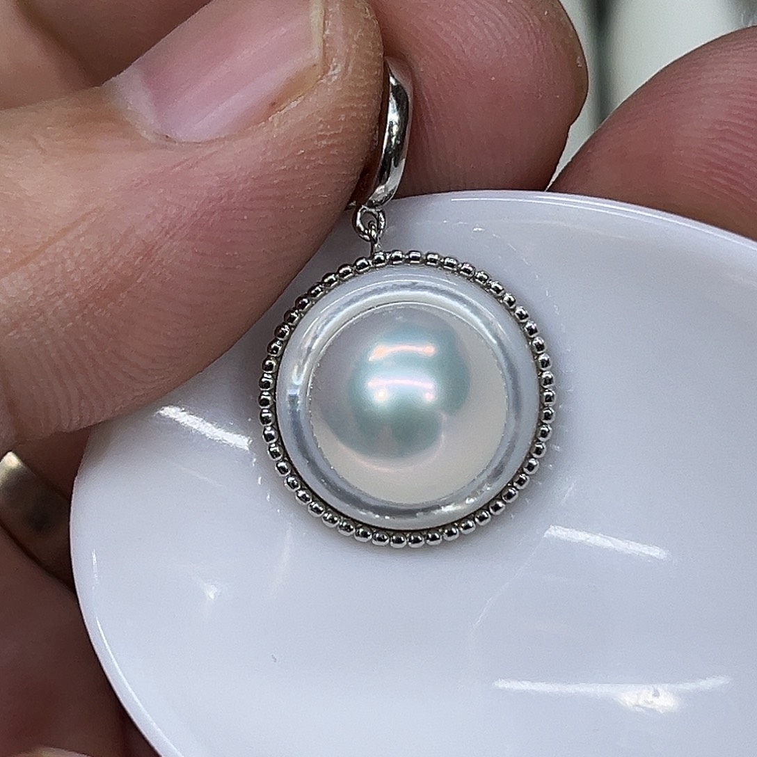 银S925镶嵌淡水珍珠颈饰