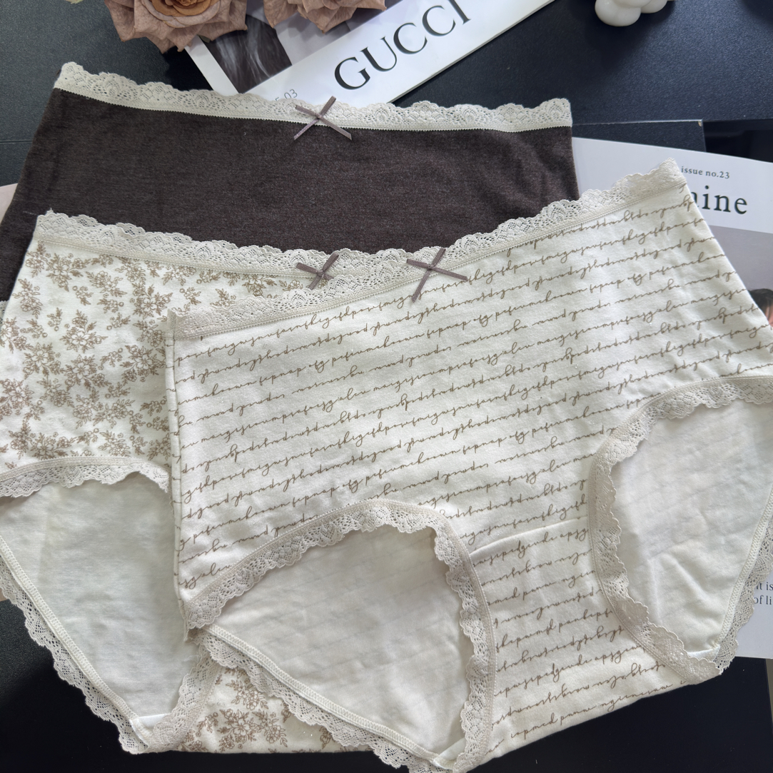 中腰美拉德色系磨毛透气亲肤舒适包臀女士三角内裤