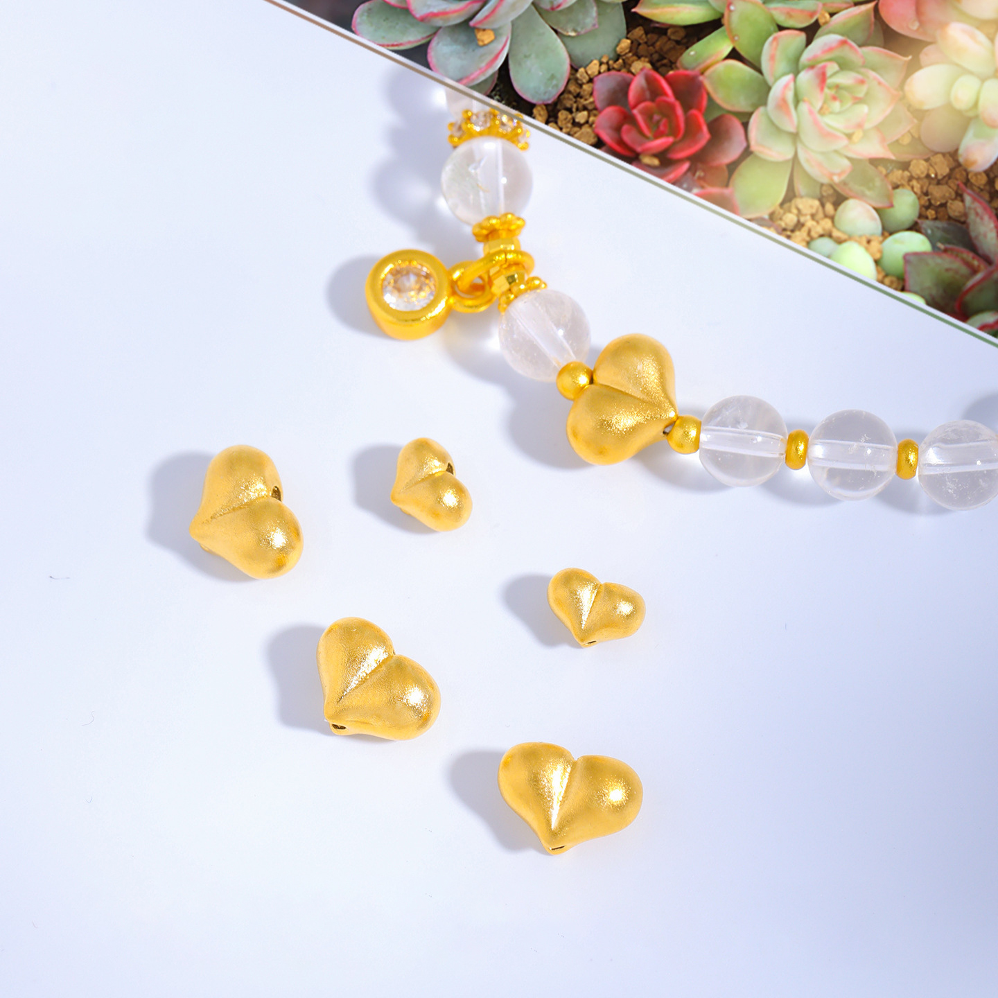 【1个】金色屁桃手链手串diy配件约11*9mm