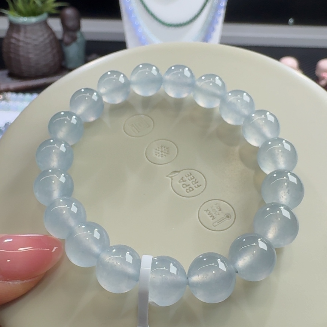 未镶嵌手链翡翠蓝钢单圈10mm