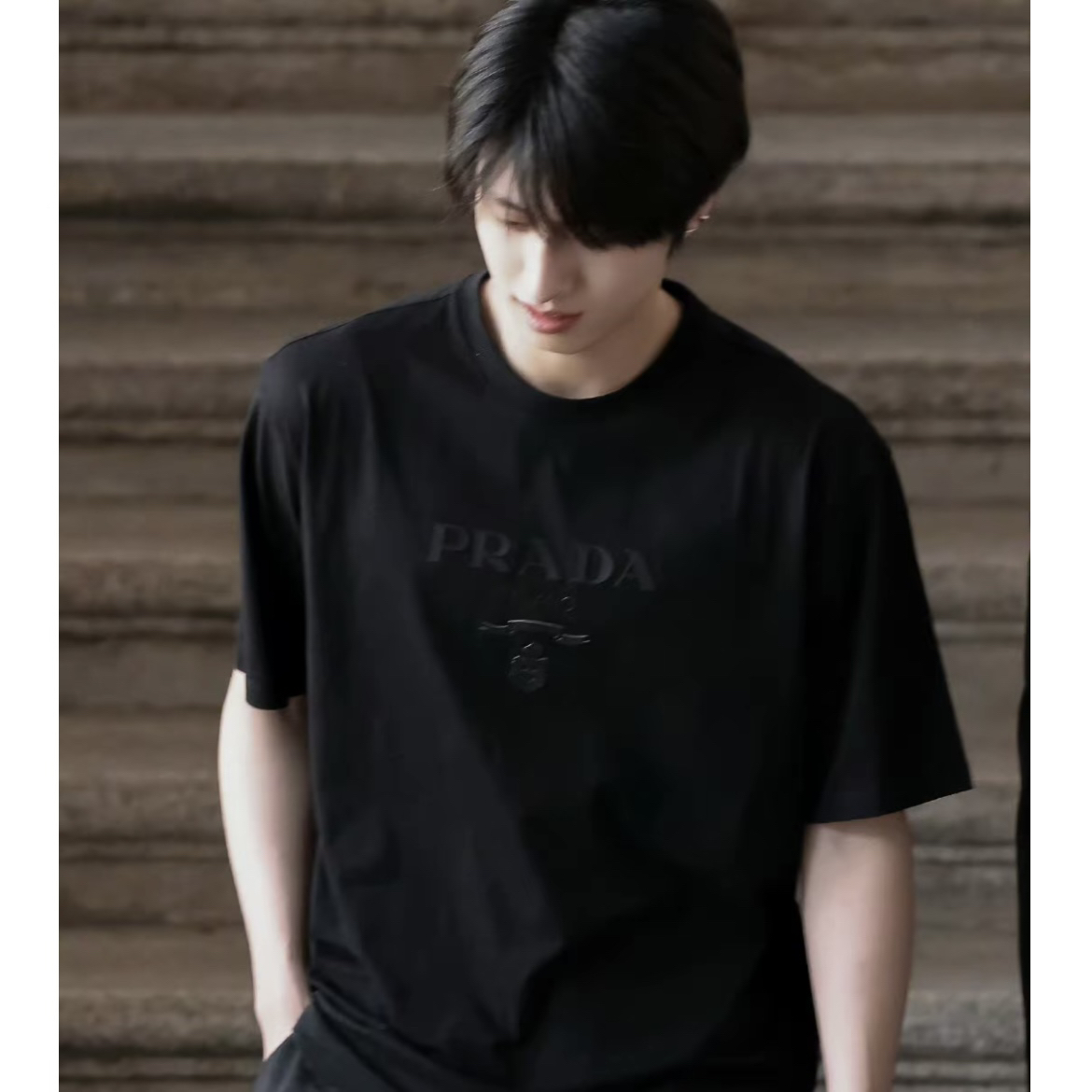 99新 Prada/普拉达 5513/PRADA棉质徽标Logo印花圆领T恤