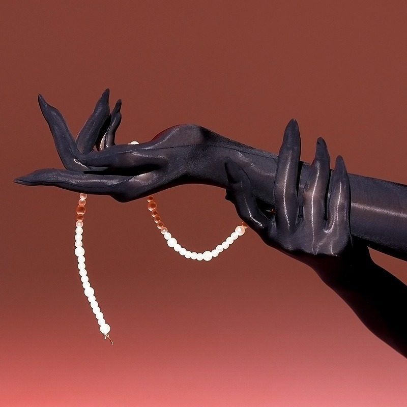 【甜甜姬茉】极润小高弹女红娘五指滑润油丝滑手丝手套丝袜光柔滑