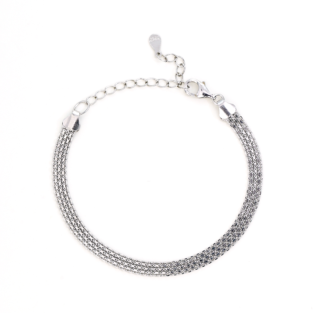 925银手链 时尚编织银手链（14+4）46762