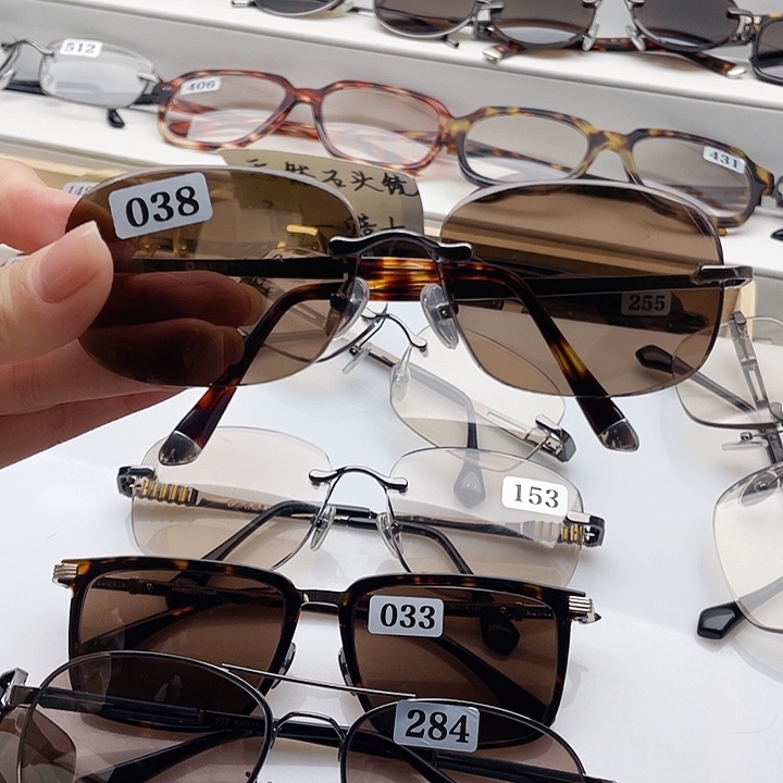 无框款天然水晶眼镜