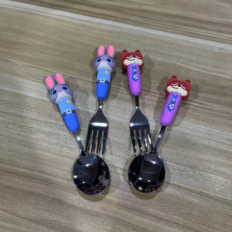 Disney迪士尼艺萌不锈钢PVC叉+勺套装（无礼盒）
