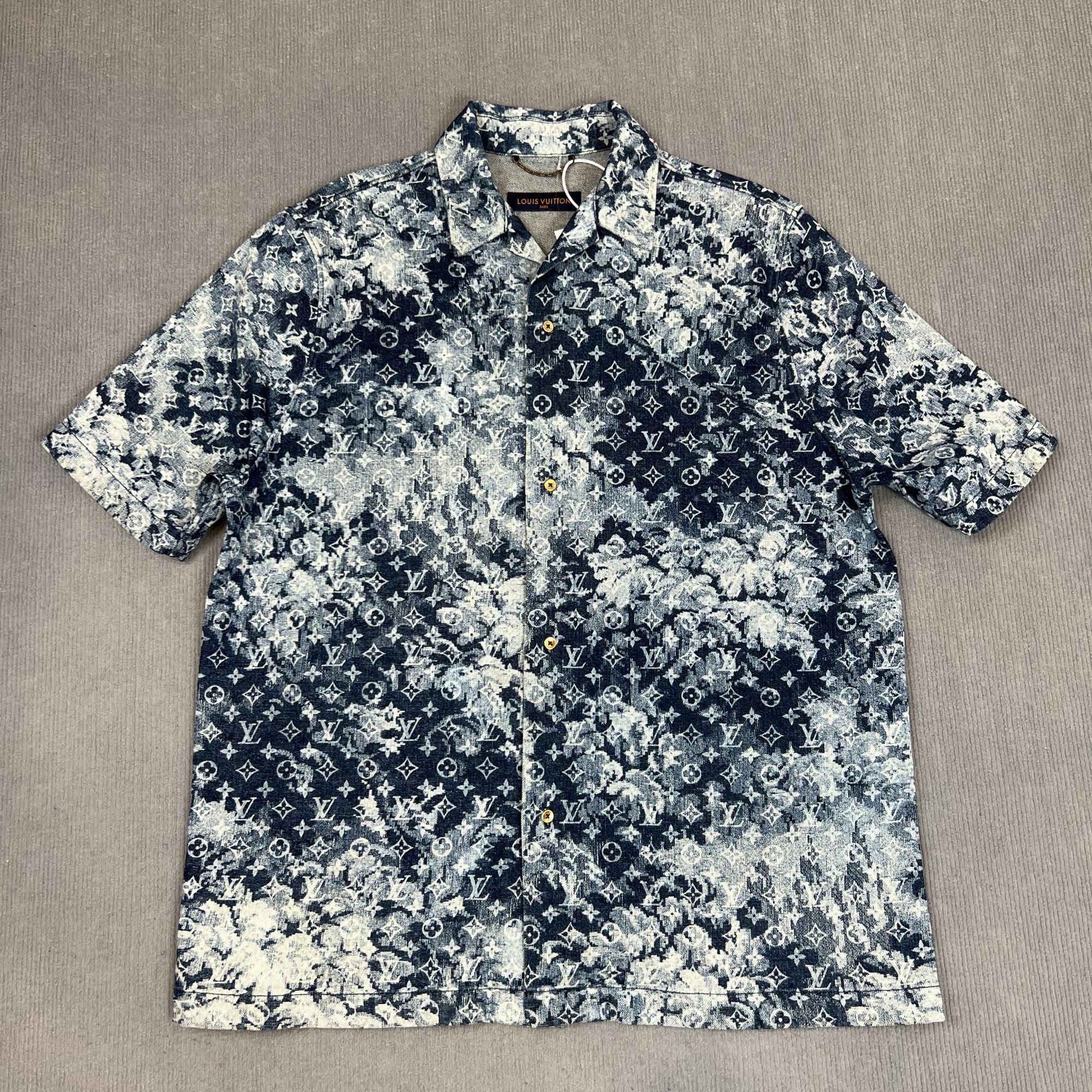 99新 LouisVuitton/路易威登 2412160/XL码/扎染logo满印休闲衬衫